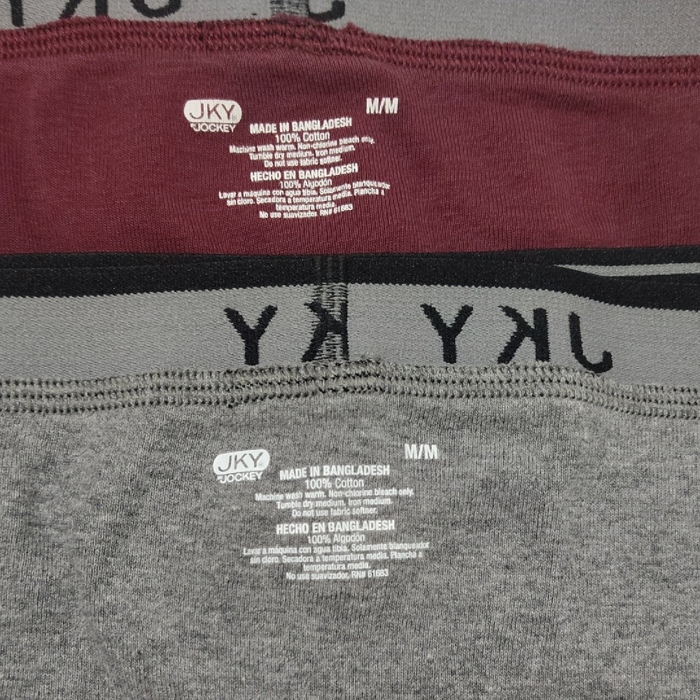 JKY Men's Briefs Set Of 2 - Burgundy and Gray Size M - Picture 5 of 5
